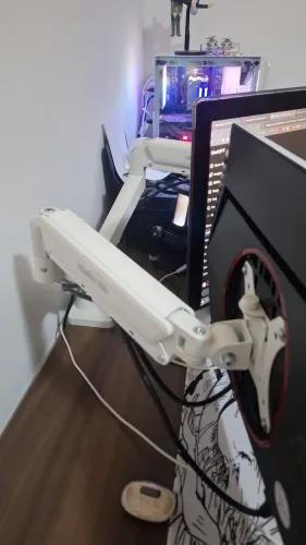Suporte Articulado Duplo para Monitor Zinnia Nimbo 210 Branco - Pistão a Gás