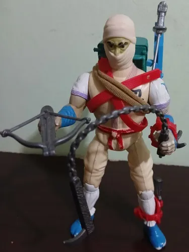 BONECO NINJA BRANCO COMPLETO COLEÇÃO RAMBO 