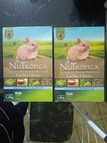 2 caixas no precinho 1, Ração Nutrópica,alimento super premium.1,2 kg para coelho filhote.