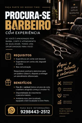 VAGA PARA BARBEIRO (A)