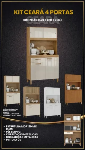 Armário de cozinha pequeno novo com montagem Grátis