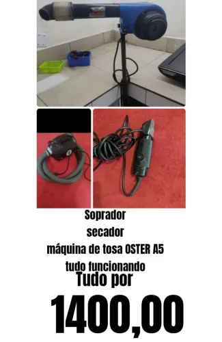 Soprador , secador e máquina de tosa OSTER A 5 pet banho e tosa