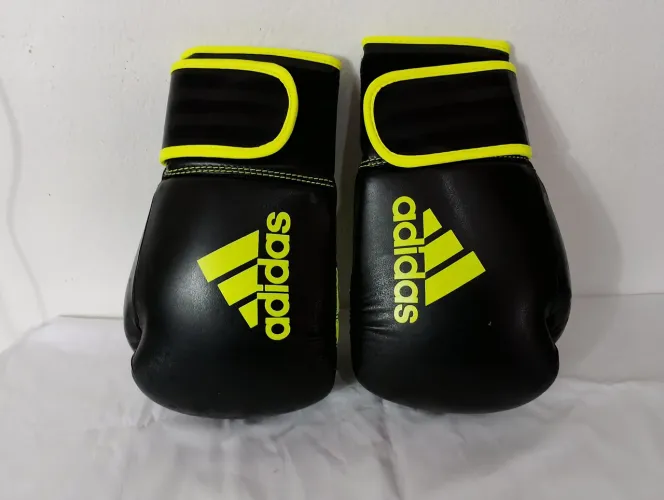 Luva Boxe Muay Thai Adidas 12 Oz Hybrid 80 Verde Fluorescente 