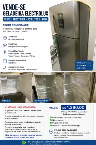 Vende-se geladeira Electrolux 