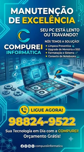 Serviços de manutenção de Computadores e notebooks.
