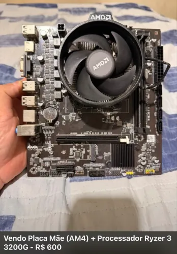 Placa mãe (AM4) + Processador Ryzen 3 3200G