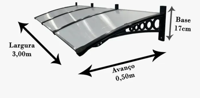 Toldo policarbonato 3,00m X 0,50cm