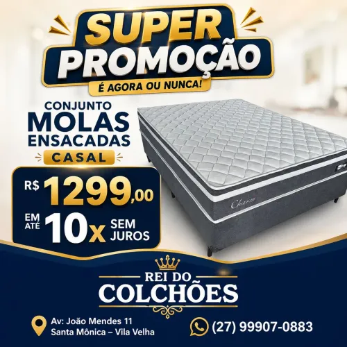 Conjunto Molas Ensacadas Casal Colchão + Box