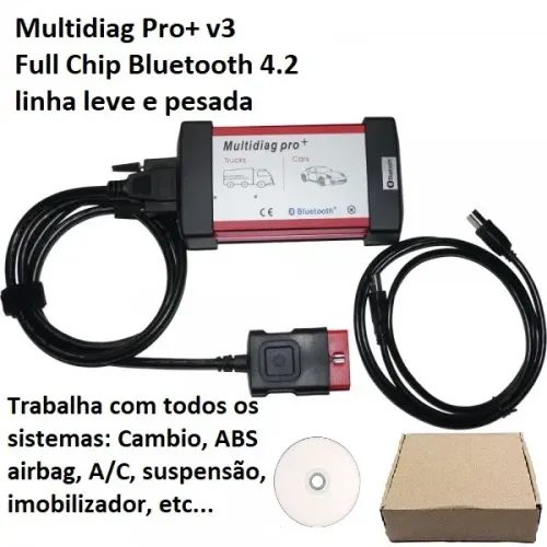 Scanner Automotivo Multidiag pro+ linha leve e pesada