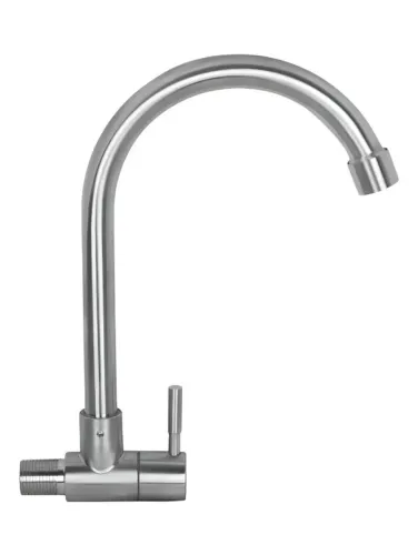 Torneira de Parede para Cozinha em Aço Inox Escovado com Design Moderno 