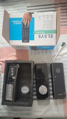 Fechadura Digital de Sobrepor Elsys Tecno, Abertura por senha, tag ou biometria, DS4100V