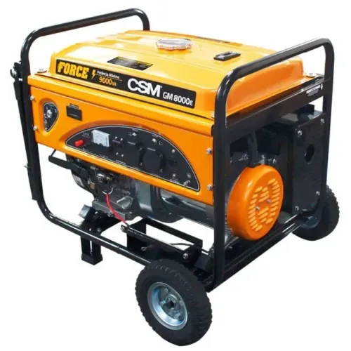 GERADOR PORTATIL A GASOLINA MONOFASICO 9KVA GM8000E 15HP COM RODAS E PEGADOR 127/220V - CS