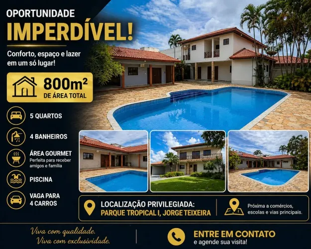 CASA DISPONÍVEL NO CONDOMÍNIO PARQUE TROPICAL I