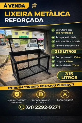 Lixeira Metálica Reforçada