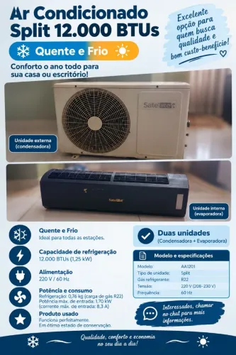 Ar condicionado 12 mil BTUs FUNCIONANDO NORMALMENTE