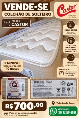 Colchão castor mola em sacada