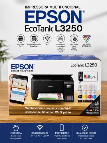 Impressora Epson L3250 Wi-Fi | Scanner, Cópia e Impressão
