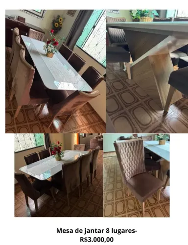 Mesa de jantar 8 cadeiras 