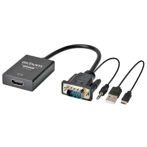 Adaptador VGA para HDMI audio e video CC-VHA30 EXBOM