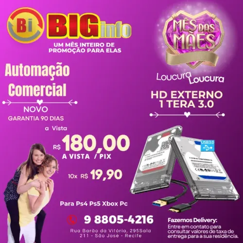 HD Externo Disco Rígido 1TB Portatil USB 3.0 Slim Notebook PC PS4 PS5 Xbox