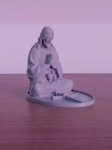 Estátua Pequena Decoração para Casa ou Escritório Jesus Cristo Meditando