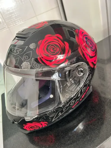 Capacete Axxis Eagle n.58 preto com rosa