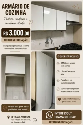 ARMÁRIO DE COZINHA SEMI-NOVO