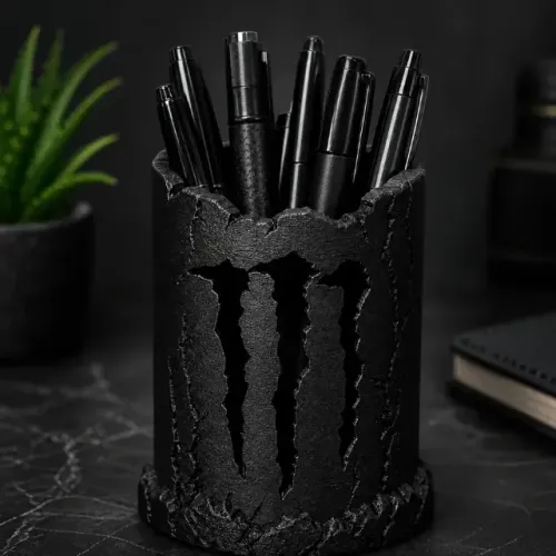 Porta Canetas Monster Energy 3D - Organizador De Mesa Setup Gamer