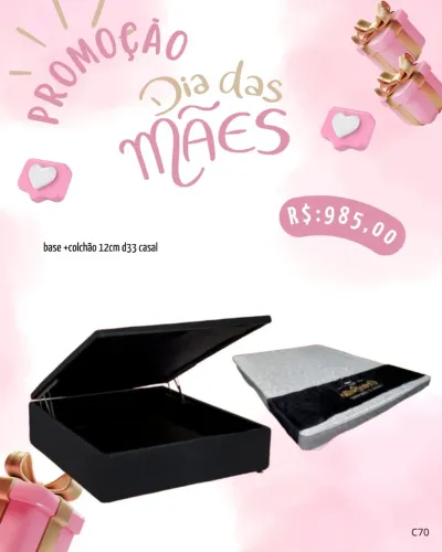 Base bau casal 3 cores + colchão casal só espumas d33 / pague na entrega  / entregamos 48h