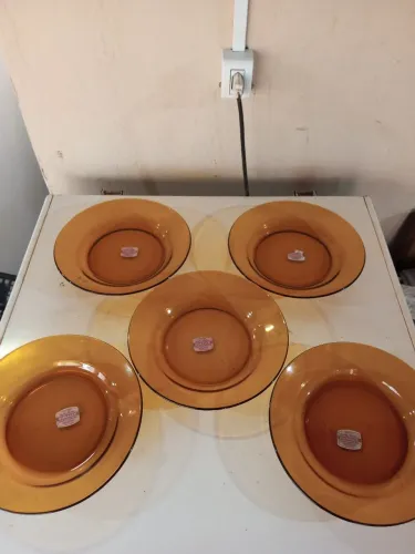 5 Pratos Duralex com Etiqueta de Fábrica