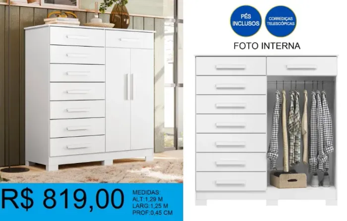 Comoda com gaveteiros - compre hoje e receba em até 72 horas!