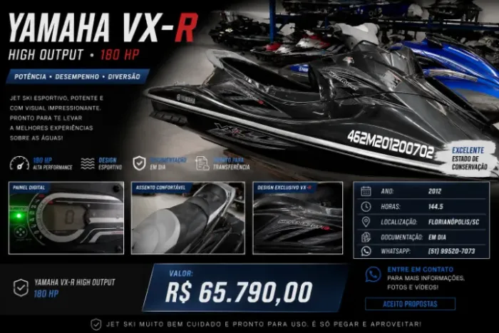 Jet Ski Yamaha VX-R 180 HP