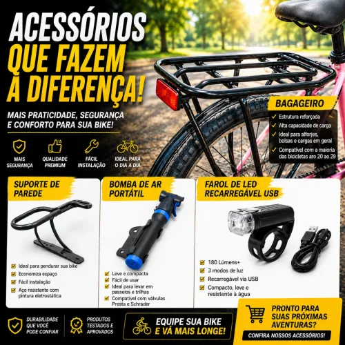 Bagageiro, bomba e farol de led