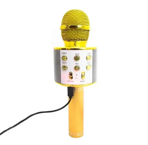 Microfone Ws 858 Karaokê Bluetooth Efeito Voz Modo Gravação Função Selfie