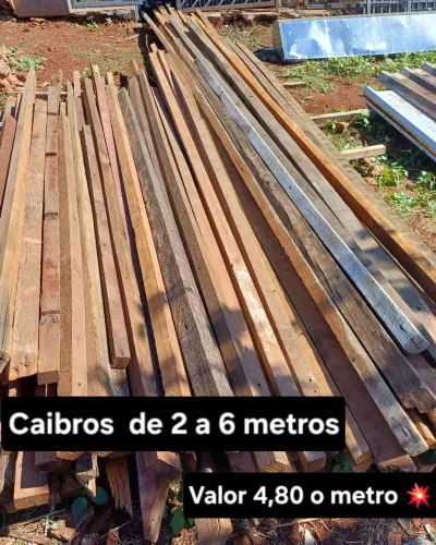 Caibros Cambará de 2 a 6 metros.