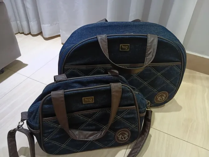 Mala + Bolsa Marternidade Azul - Hug Baby