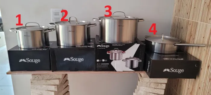 Panela Aço Inox Solige com Fundo Triplo Para Fogão Por Indução (Valor Unitário)