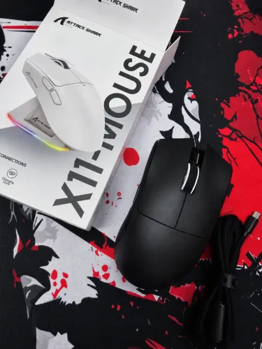 Mouse Gamer Attack Shark X11 Wireless + Dock RGB | Novo