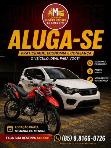 Locação / Aluguel de Veículos (Carro ou Moto)