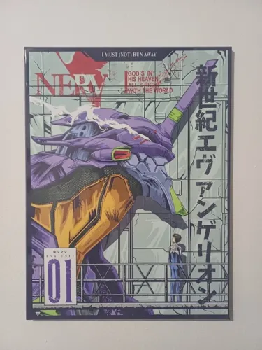 quadro decorativo de metal anime - neon genesis evangelion