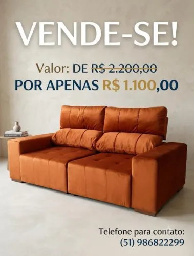 Vendo de barbada sofá retrátil 2800 por 1100