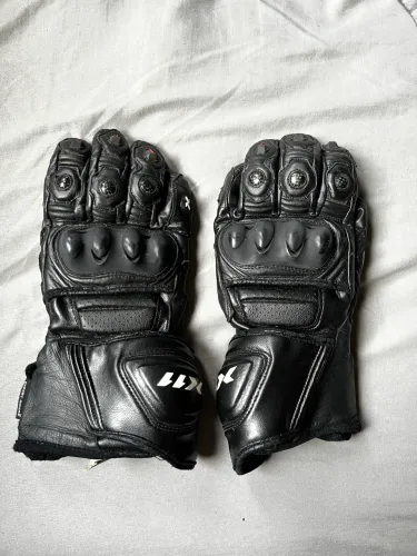 Luva couro moto