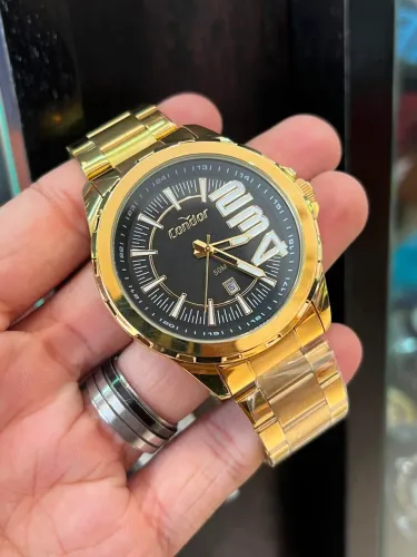 Relógio Masculino Condor Analógico Dourado