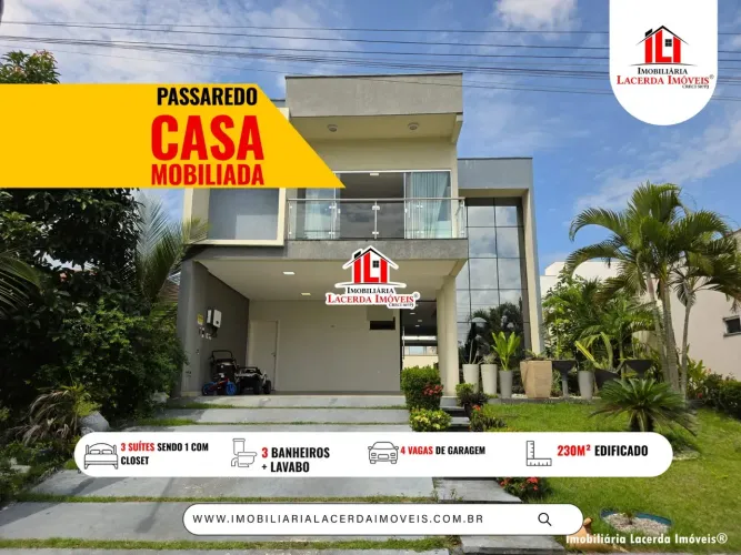 Casa duplex mobiliada 3 suítes avarandadas sendo 01 suíte com closet, piscina com cascata,