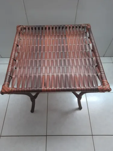Mesa de Centro Quadrada em Fibra Sintética Trançada - Varanda/Sala