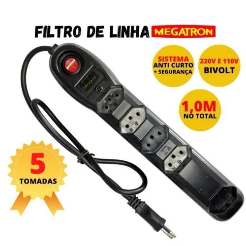 FILTRO DE LINHA 5 TOMADAS? NOVO NA EMBALAGEM