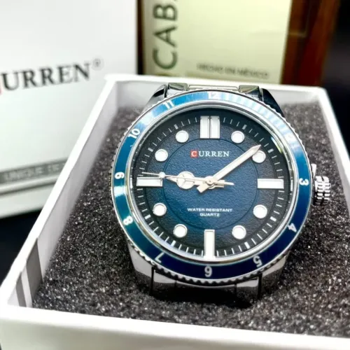 Relógio curren masculino aço inox à prova d'água novo