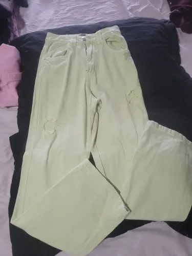 Calça Jeans - verde limão- no. 34