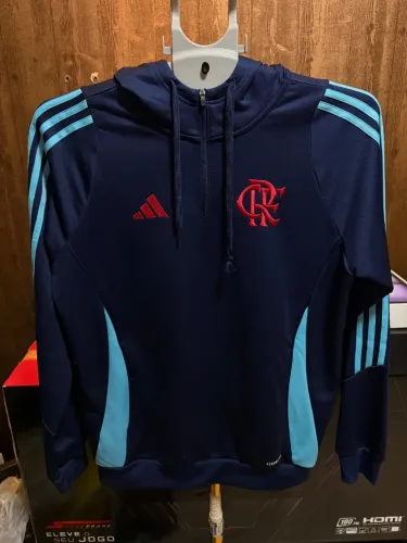 Moletom Capuz Treino CR Flamengo tiro 24/25 azul
