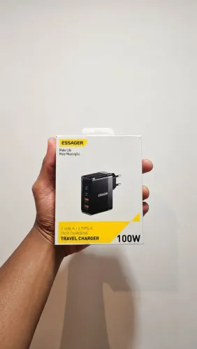 Kit Carregador Essager 100W + Cabo USB-C para USB-C Super Rápido | Novo